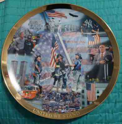 2001 LIMITED EDITION DANBURY MINT 'UNITED WE STAND" 911 COLLECTOR PLATE