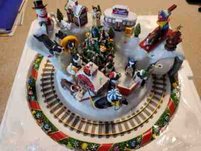 Danbury Mint Boston Terrier Christmas Wonderland train figurine Free Shipping