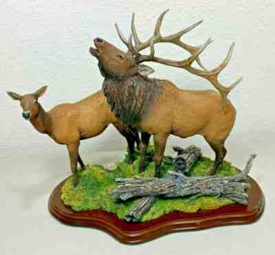Danbury Mint - Fearsome Challenge - Elk Buck Doe Figurine
