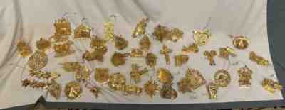 Lot Set of 53 Danbury Mint MIXED YEARS 2002 2007 Gold Christmas Ornaments NO Box