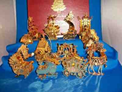 Danbury Mint - Gold Christmas Olrnaments - Full Sets - 1986