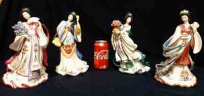 VINTAGE RARE SET OF 4 DANBURY MINT LENA LIU PRINCESS FIGURINES, 10", TAIWAN