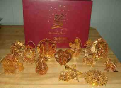 Danbury Mint 2004 Gold Christmas Ornament Collection w/Box -- Set of 12