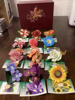 Danbury Mint Delicate Flower Series Collection Ornaments Set of 12