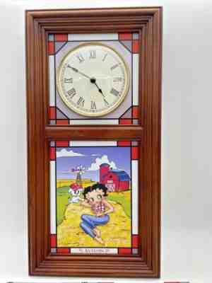 Betty Boop 4 Seasons Stained Glass clock by Danbury Mint, lights up!