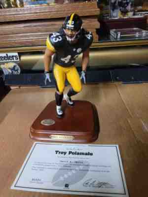 Pittsburgh Steelers Troy Polamalu Danbury Mint Statue Figurine w/cert