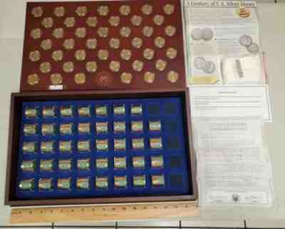 UNITED STATES PRESIDENTIAL SET IN CUSTOM WOOD DISPLAY CASE. 507 ONE DOLLAR COINS