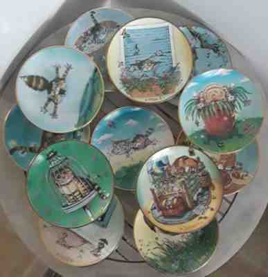 Ã?12 Danbury Mint Gary Patterson The Comical Cats Plate Collection Months NWT