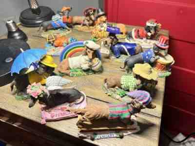 12 Months Dachshund Danbury Mint Figurine Perpetual Month Calendar Jan-Dec