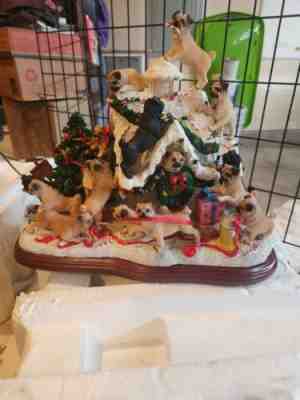 Very Rare Danbury Mint Pug Christmas Dog House Mint Condition