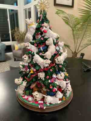 Retired Danbury Mint Lighted WESTIE Christmas Tree Rare Discontinued.