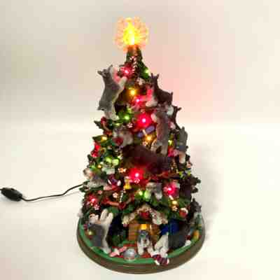 Danbury Mint Miniature Schnauzer Dog Christmas Tree Lighted MINT in Original Box