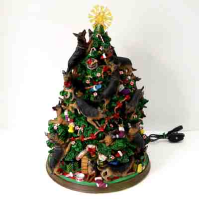 Danbury Mint German Shepherd Christmas Tree Complete In Original Box