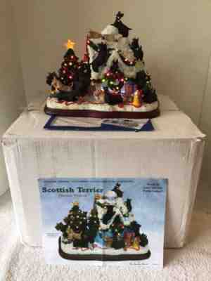 DANBURY MINT 2006 SCOTTISH TERRIER CHRISTMAS LIGHT UP DOG HOUSE COMPLETE GC!