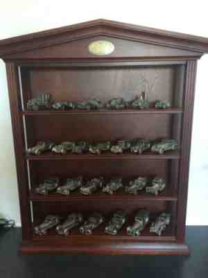 25 CLASSIC CARS OF THE WORLD Danbury Mint Pewter Set w/ Display Shelf