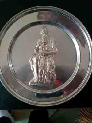 The Danbury Mint Moses by Michelangelo Sterling Silver Plate