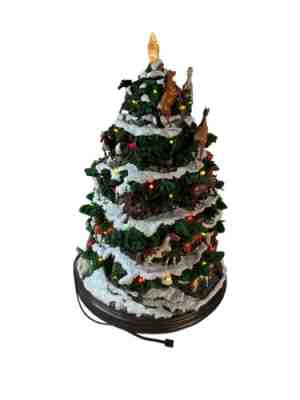 Danbury Mint Horse Equestrian Christmas Tree Lighted 14â? Tall One Repair RARE