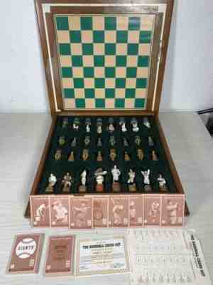 Danbury Mint 1996 Baseball Chess Set With Cards + Certificate of Authenticity  