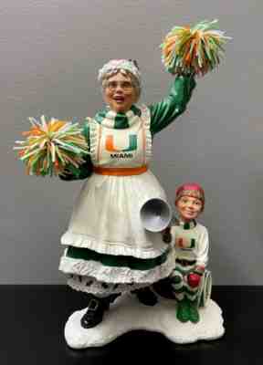 Danbury Mint Miami U Hurricanes NCAA Christmas Mrs. Santa Claus Elf Sculpture