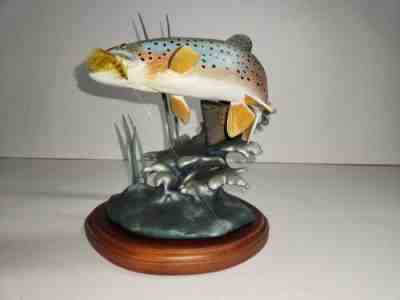 Noble Brown Danbury Mint Trout Treasures Franz Dutzler Fly Fishing Sculpture