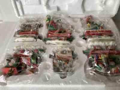 RARE!! Danbury Mint Miniature Schnauzer Dog Christmas Express Train 6 Piece