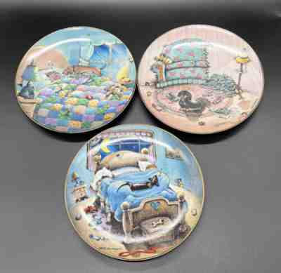 Gary Patterson 3 plates Dachshund Bed Hog, Cat Did It, Sunshine Kisses Ltd Ed