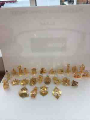 Danbury Mint 1984 Gold Ornaments Bass Ornaments With Crystals Lot Of 26
