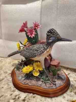 Danbury Mint "Swift Strider" By Bob Guge Roadrunner Floral 8" Figurine