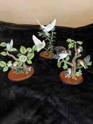 Danbury Mint By Bob Guge Bird Figurines â??The Family Treeâ? â?? One Last Lessonâ?