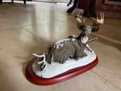 White-tail Deer Sculpture Collection Danbury Mint by Bob Travers- â??Winter Stagâ?