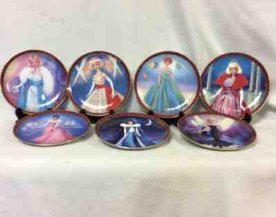 7 - BARBIE HIGH FASHION PLATES w/ STANDS - THE DANBURY MINT LIMITED EDITION