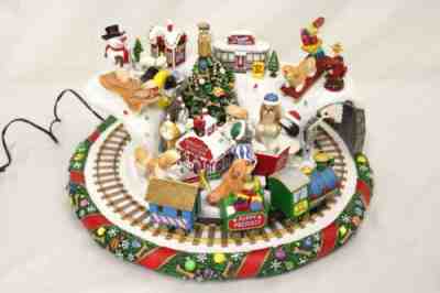 RARE Danbury Mint Shih Tzu Dogs Christmas Wonderland Moving Lighted Train