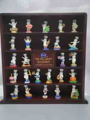 Pillsbury Doughboy Danbury Mint Miniature 25 Figurines Wooden Collection Shelf