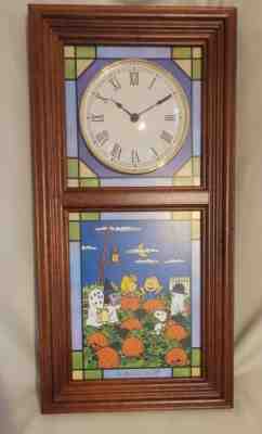 Danbury Mint Peanuts Stained Glass Collector Clock(NEW NEVER OPENED)