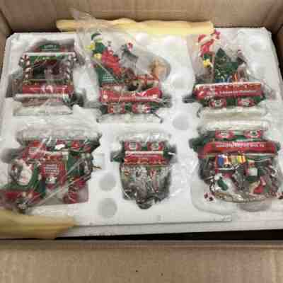 RARE!! Danbury Mint Miniature Schnauzer Dog Christmas Express Train 6 Piece