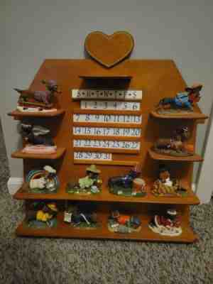 RARE Danbury Mint Dachshund Dog Perpetual Calendar Monthly Whole Set & Tiles