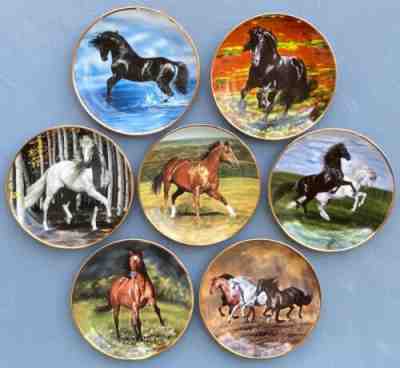 7 Danbury Mint Lesley Harrison Collector Plates Horses Stallion â??Wild at Heartâ?