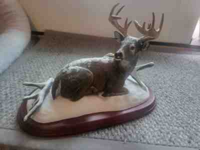 White-tail Deer Sculpture Collection Danbury Mint by Bob Travers- â??Winter Stagâ?