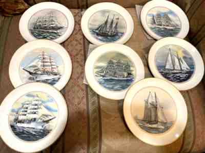 (8) DANBURY MINT - Tall Ships 8.125" Plate Collection - RETIRED - SET OF 8