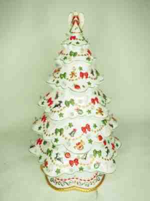 Vintage Danbury Mint White Porcelain Christmas Magic Lighted Christmas Tree