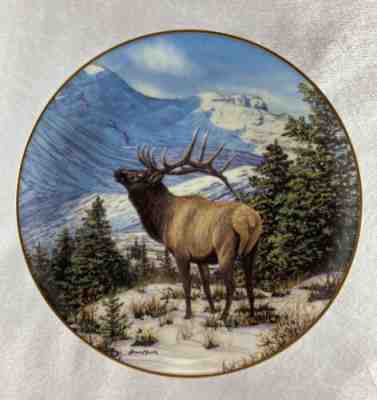 WINTER CALL Plate High Country Pride Bull Elk Bruce Miller Danbury Mint Mountain