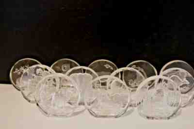 Complete 12 Danbury Mint Wildlife Crystal's Collection 3" Paperweight W Germany