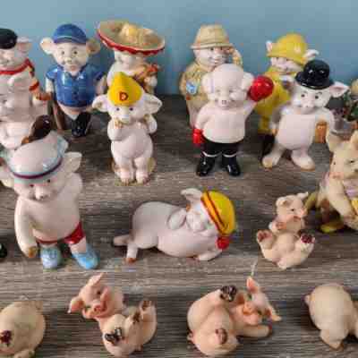 Danbury Mint Vintage 1980s Piggies Collection Pigs Lot of Pigs Collectible Pigs