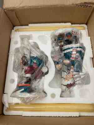Danbury Mint Miami Dolphins Mr. & Mrs. Santa Clause candelstick holders