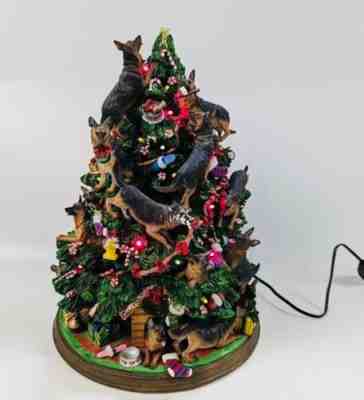 Danbury Mint RARE! German Shepherd Christmas Tree Canine Dog Holiday Lights Up