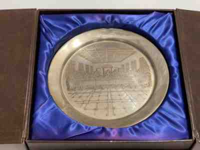 Danbury Mint 24 kt Gold on Solid Sterling Silver Plate The Last Supper Limited