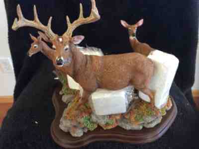 STANDING GUARD 3 - DEER SCULPTURE FIGURE By Danbury Mint BRAND NEW IN STYROFOAM