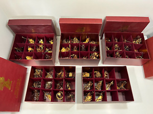Lot Of 57 Danbury Mint 23kt Mixed Years Christmas Ornaments With 5 Boxes
