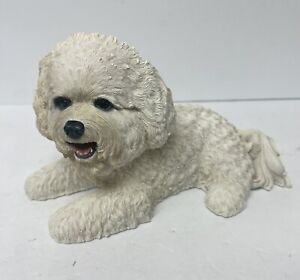 Very Cute "Bright Eyes" White Resin Bichon Frise/Maltese Figurine Danbury Mint