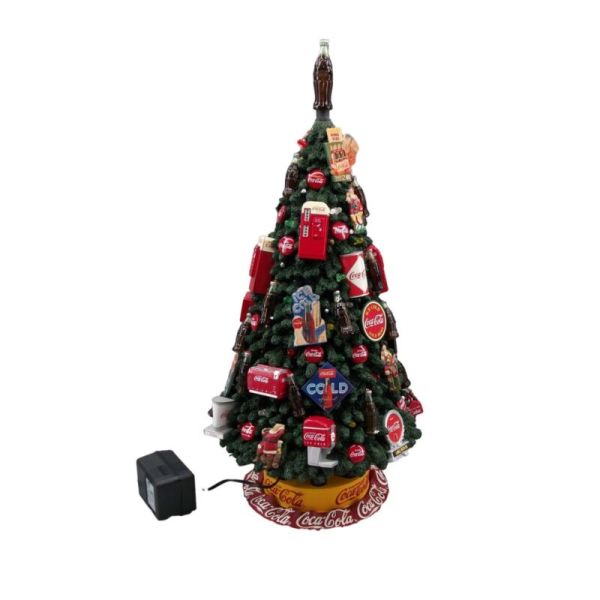 Danbury Mint Coca Cola Christmas Tree 2000 18" with Base and Power Cord WORKS!